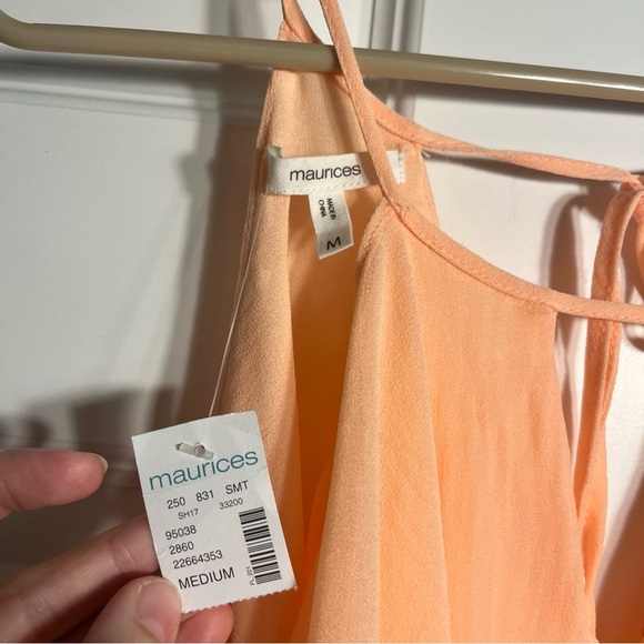 NEW Maurice’s Women's Light Orange Ruffle Cami Blouse Top size M - Picture 2 of 9